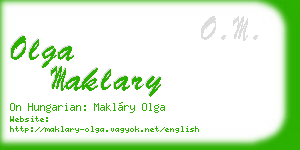 olga maklary business card
